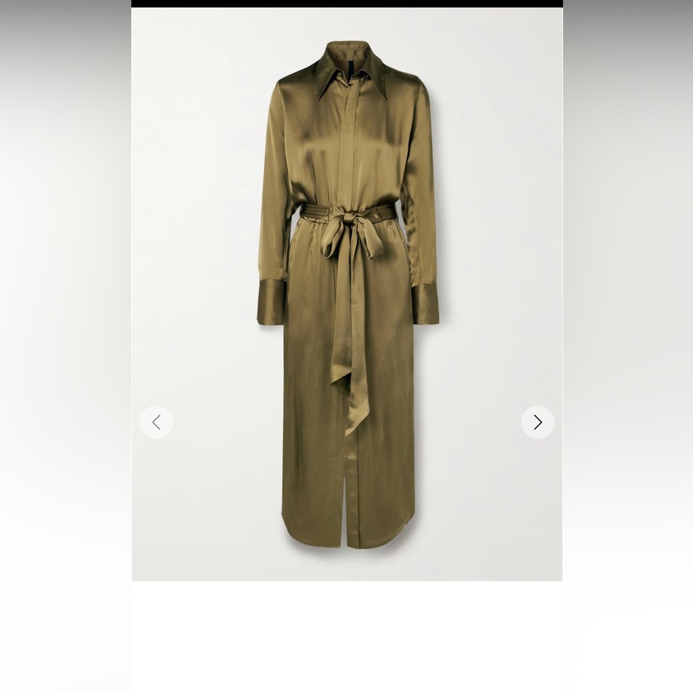 Petar Petrov Olive Green Satin Dress